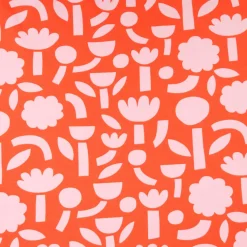 Bio Jersey Stoff Baumwolljersey Blumen Jennifer Bouron orange rosa 1,48 m Breite