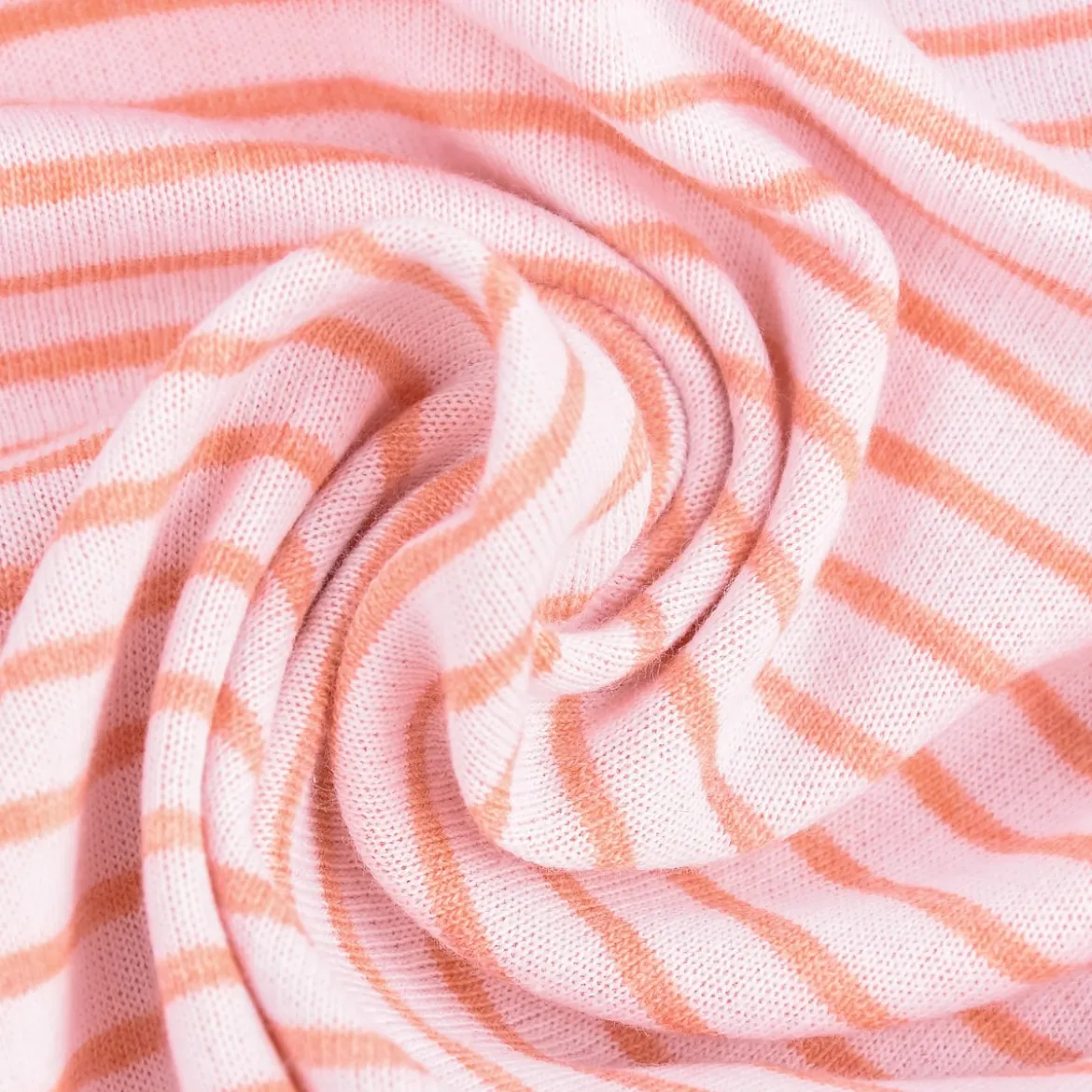 Bio-Jerseystoff Hamburger Liebe Albstoffe Double-Stripe Streifen orange meliert weiß 1,50m Breite