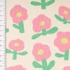 Bio Rippjersey Rib Jersey Stoff Baumwolle Blumen Jennifer Bouron natur pink 1,2m Breite