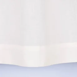 Bio Schlaufenbistro halbtransparente Scheibengardine aus Bio Baumwolle mit Leinenstruktur wollweiß 150x50cm