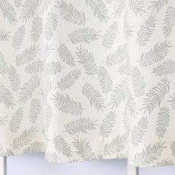 Bio Schlaufenbistro Scheibengardine aus Bio Baumwolle mit Blätterprint wollweiß grün 150x50cm