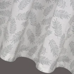 Bio Schlaufenbistro Scheibengardine aus Bio Baumwolle mit Blätterprint wollweiß grün 150x50cm