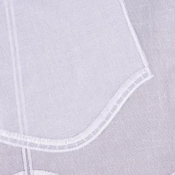 Bistrogardine Panneaux Scheibengardine nähfrei Stickerei Leinenlook weiß 45cm Höhe