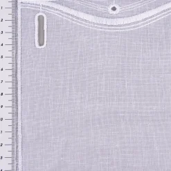 Bistrogardine Panneaux Scheibengardine nähfrei Stickerei Leinenlook weiß 45cm Höhe