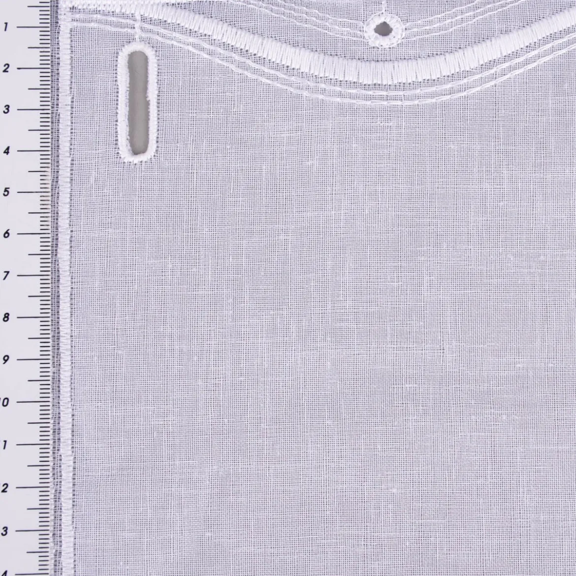 Bistrogardine Panneaux Scheibengardine nähfrei Stickerei Leinenlook weiß 45cm Höhe