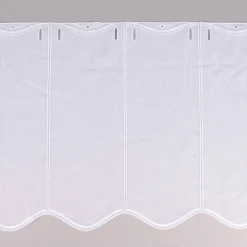 Bistrogardine Panneaux Scheibengardine nähfrei Stickerei Leinenlook weiß 45cm Höhe