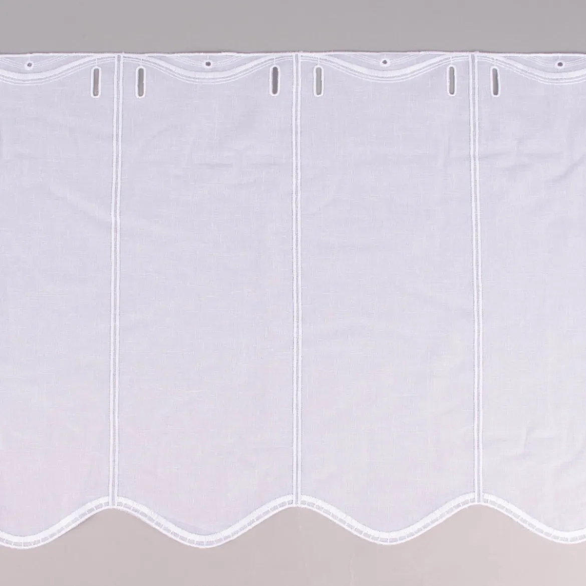 Bistrogardine Panneaux Scheibengardine nähfrei Stickerei Leinenlook weiß 45cm Höhe