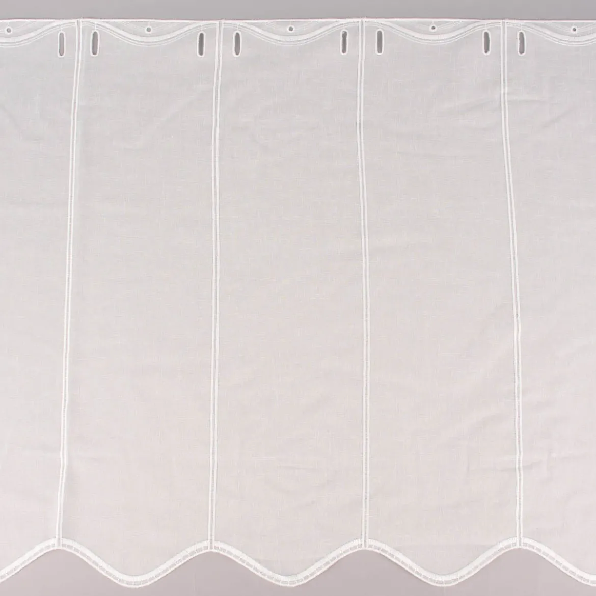Bistrogardine Panneaux Scheibengardine nähfrei Stickerei Leinenlook ecru 60cm Höhe