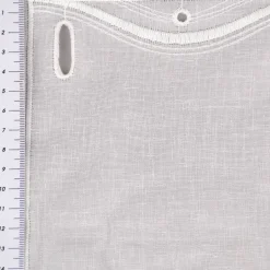 Bistrogardine Panneaux Scheibengardine nähfrei Stickerei Leinenlook ecru 60cm Höhe