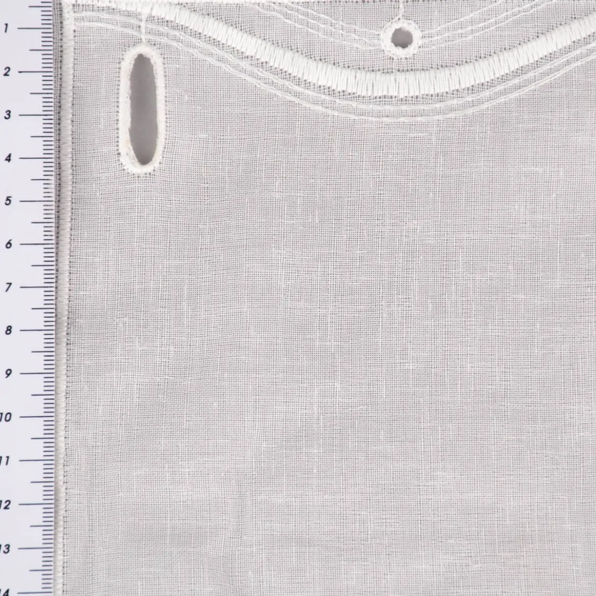 Bistrogardine Panneaux Scheibengardine nähfrei Stickerei Leinenlook ecru 60cm Höhe