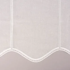Bistrogardine Panneaux Scheibengardine nähfrei Stickerei Leinenlook ecru 60cm Höhe