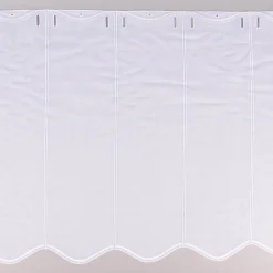 Bistrogardine Panneaux Scheibengardine nähfrei Stickerei Leinenlook weiß 60cm Höhe