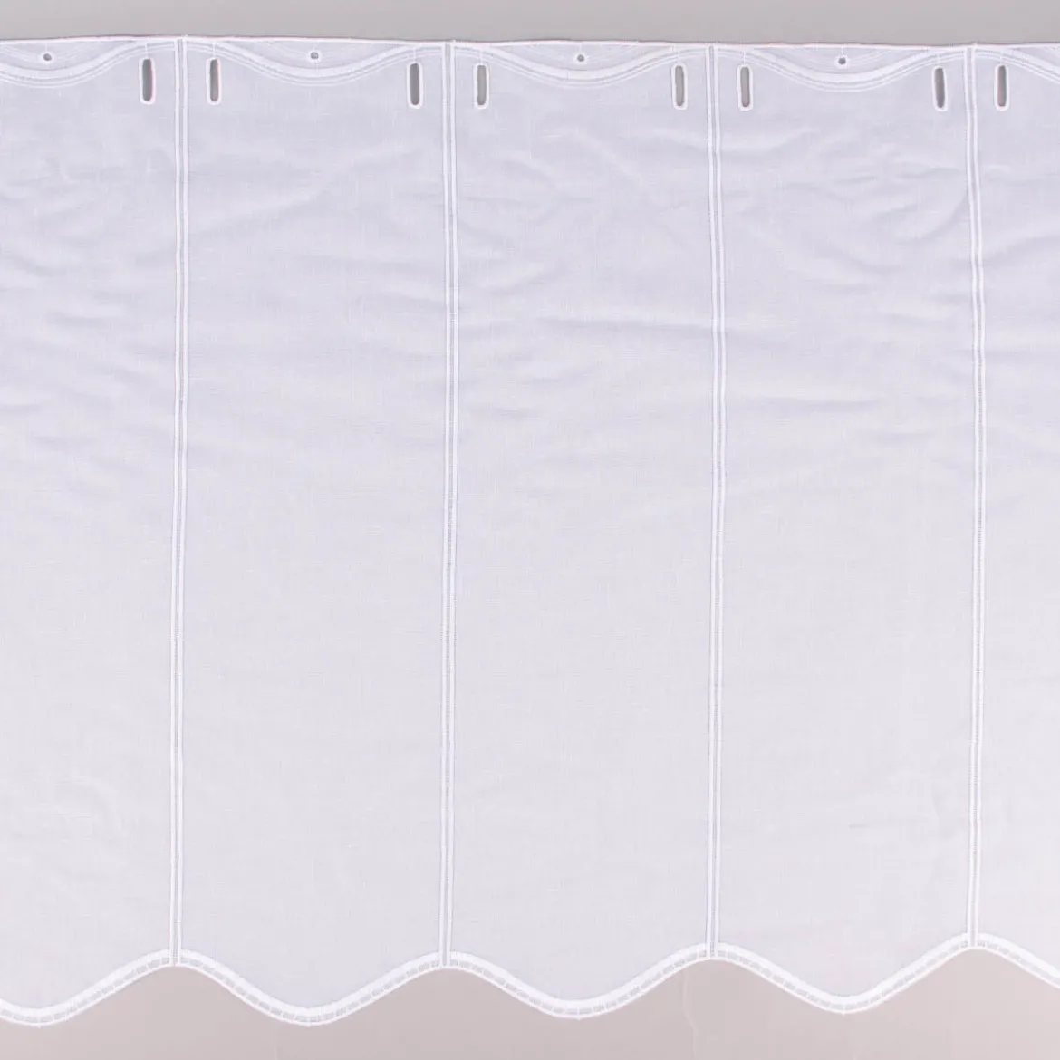 Bistrogardine Panneaux Scheibengardine nähfrei Stickerei Leinenlook weiß 60cm Höhe