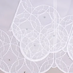 Bistrogardine Panneaux Scheibengardine nähfrei Stickerei Glitzerstein weiß 45cm Höhe
