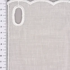 Bistrogardine Panneaux Scheibengardine nähfrei Leinenlook Stickerei Herzen ecru 30cm Höhe