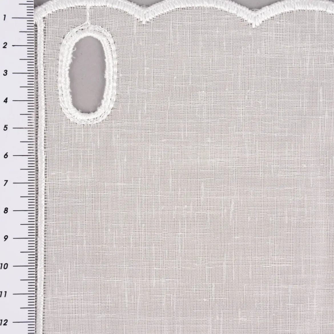 Bistrogardine Panneaux Scheibengardine nähfrei Leinenlook Stickerei Herzen ecru 30cm Höhe