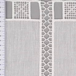 Bistrogardine Panneaux Scheibengardine nähfrei Leinenlook Häkelei Stickerei Blätter ecru 45cm Höhe
