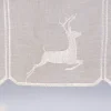Bistrogardine Panneaux Scheibengardine nähfrei Leinenstruktur Stickerei Hirsch natur 45cm Höhe