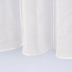 Bistrogardine Panneaux Scheibengardine nähfrei Leinenstruktur uni wollweiß 45cm Höhe