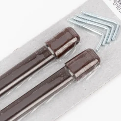 Bistrostange Scheibenstange Vitragenstange ausziehbar 40-70cm braun, 2er Pack