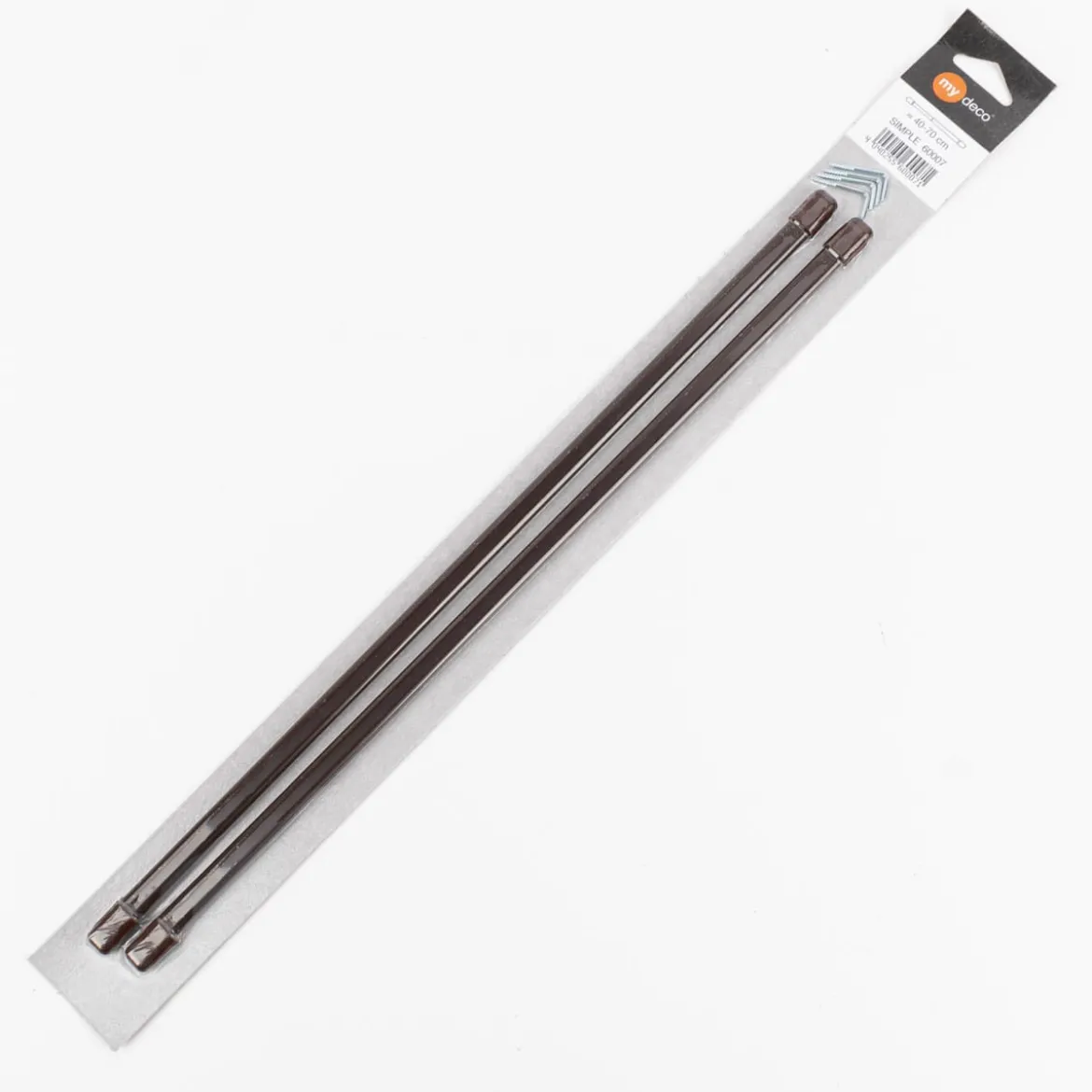 Bistrostange Scheibenstange Vitragenstange ausziehbar 40-70cm braun, 2er Pack