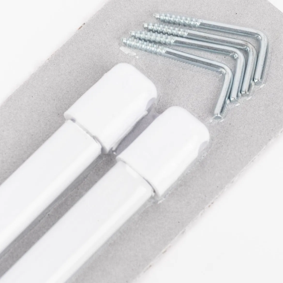 Bistrostange Scheibenstange Vitragestange ausziehbar 100-180cm weiß, 2er Pack