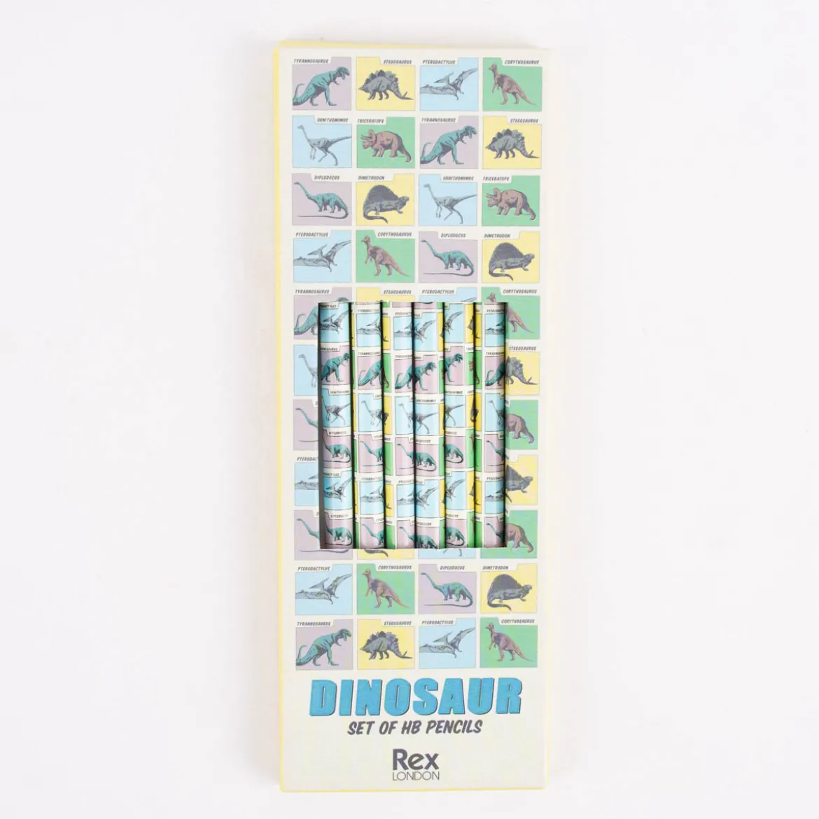Bleistift Set Dinosaurier 6 Stück gelb grün 18cm