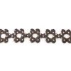 Blumenborte Borte Zierband braun mit weißen Punkten Breite: 2,3cm