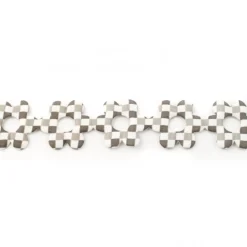 Blumenborte Borte Zierband grau weiß karriert Breite: 2,3cm