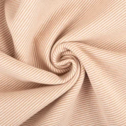 Bündchenstoff Baumwolle Yarn Dyed Streifen fein weiß nude 35cm Breite