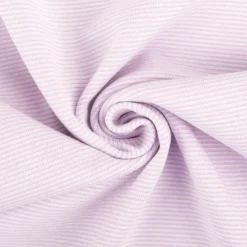 Bündchenstoff Baumwolle Yarn Dyed Streifen fein weiß lila 35cm Breite
