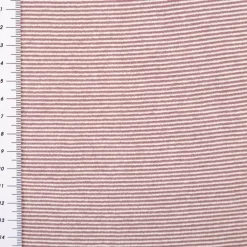 Bündchenstoff Baumwolle Yarn Dyed Streifen fein weiß mauve 35cm Breite