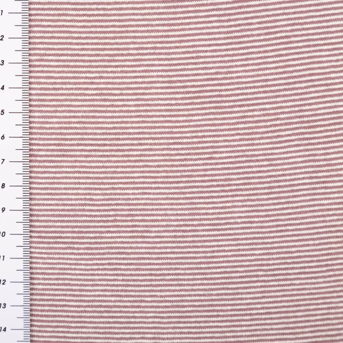 Bündchenstoff Baumwolle Yarn Dyed Streifen fein weiß mauve 35cm Breite