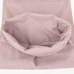 Bündchenstoff Baumwolle Yarn Dyed Streifen fein weiß mauve 35cm Breite