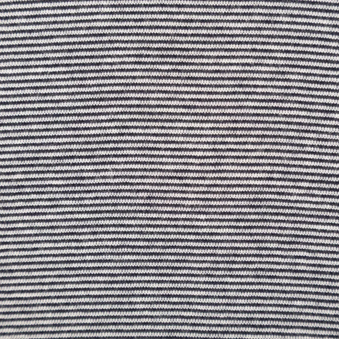 Bündchenstoff Baumwolle Yarn Dyed Streifen fein weiß marine 35cm Breite