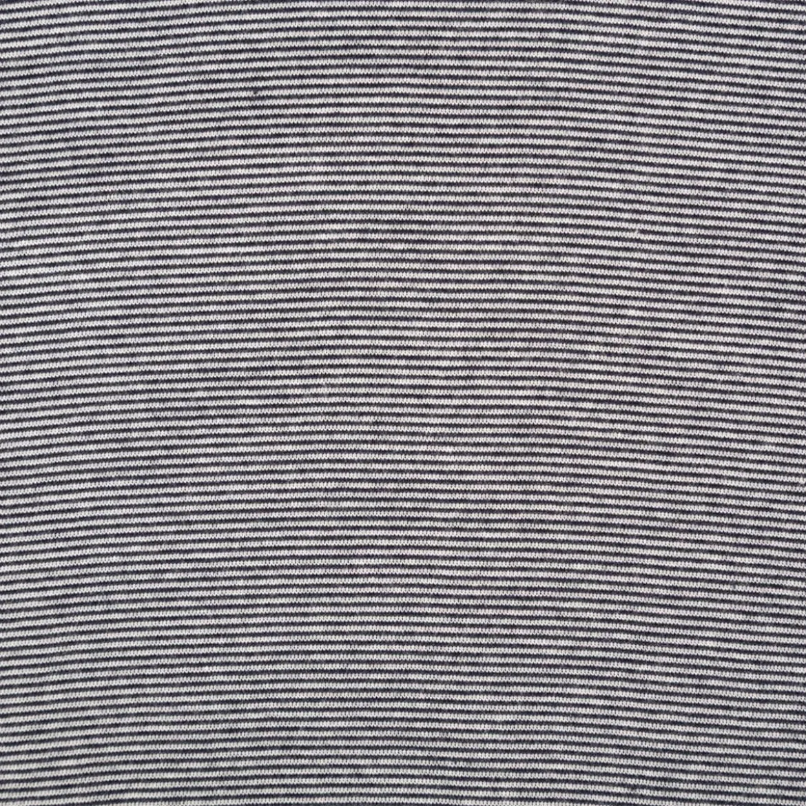 Bündchenstoff Baumwolle Yarn Dyed Streifen fein weiß marine 35cm Breite