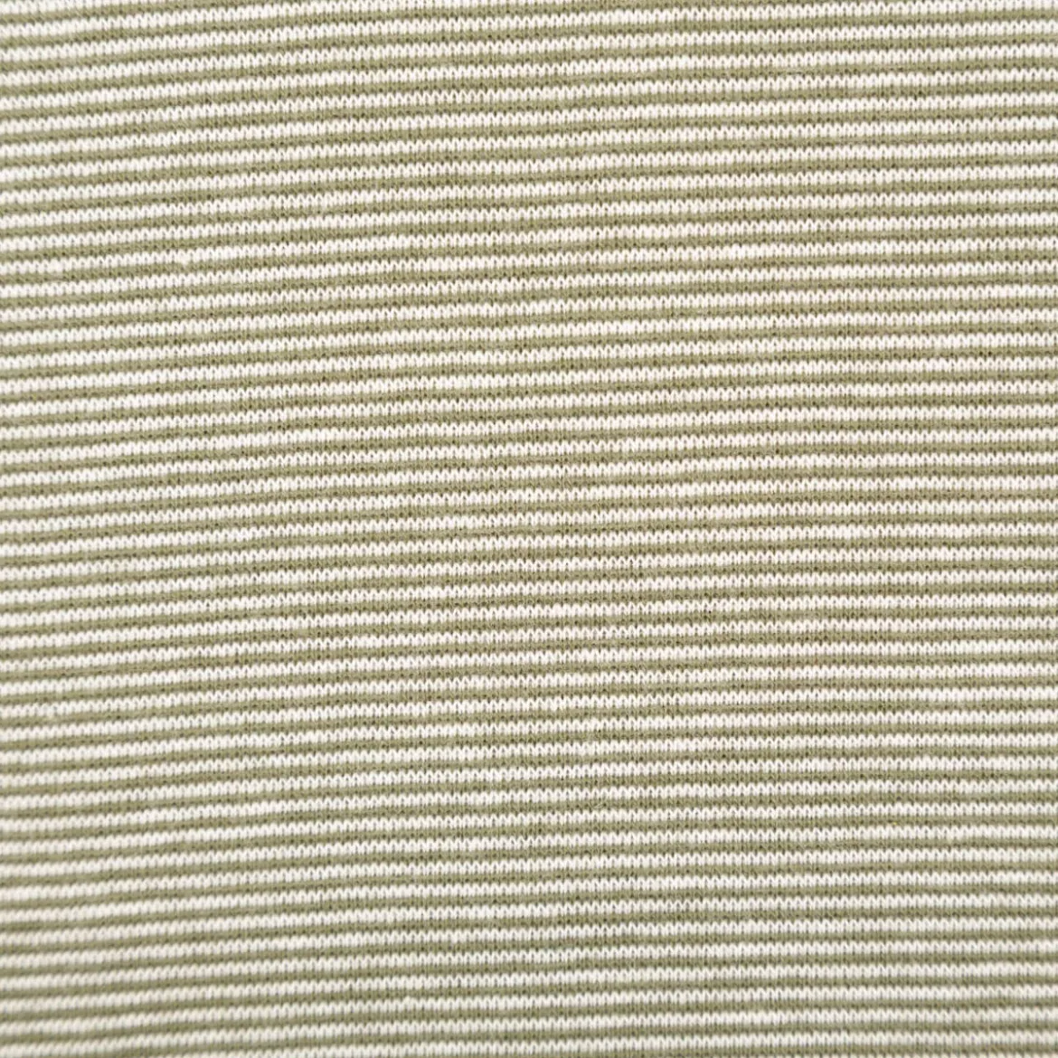 Bündchenstoff Baumwolle Yarn Dyed Streifen fein weiß tannengrün 35cm Breite