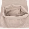 Bündchenstoff Baumwolle Yarn Dyed Streifen fein weiß braun-taupe 35cm Breite