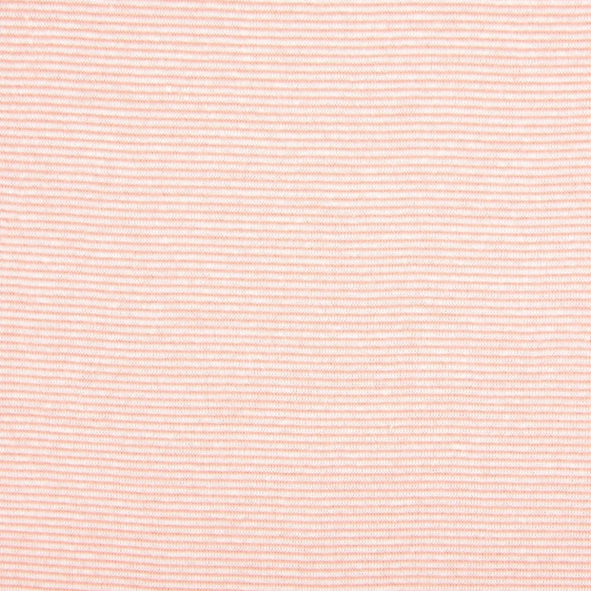 Bündchenstoff Baumwolle Yarn Dyed Streifen fein weiß coral 35cm Breite