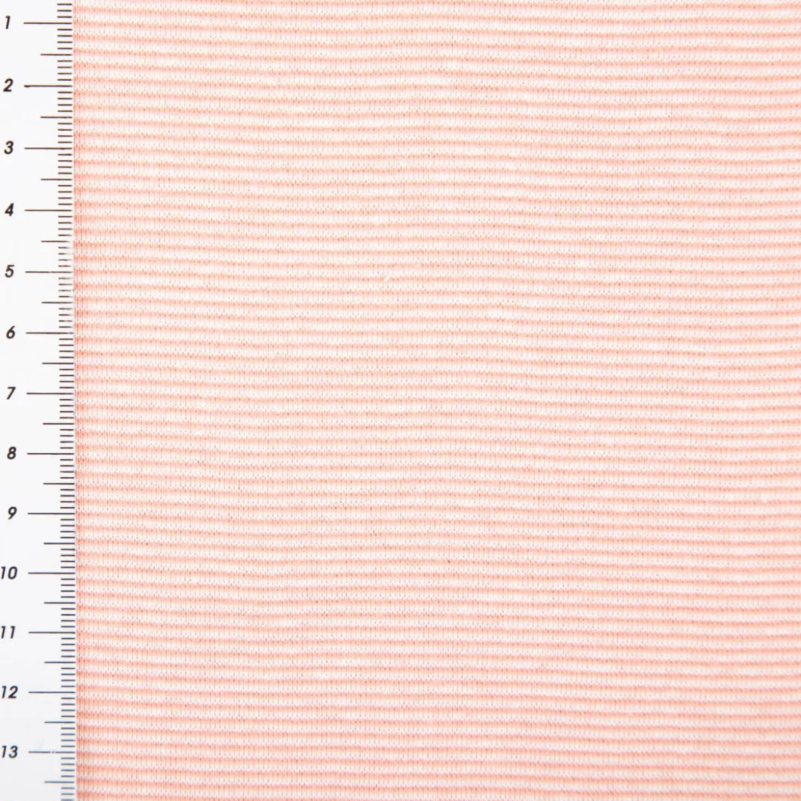 Bündchenstoff Baumwolle Yarn Dyed Streifen fein weiß coral 35cm Breite