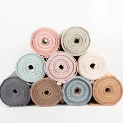Bündchenstoff Baumwolle Yarn Dyed Streifen fein weiß coral 35cm Breite