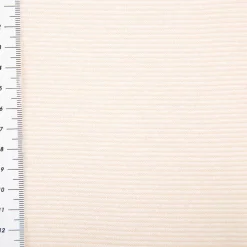 Bündchenstoff Baumwolle Yarn Dyed Streifen fein weiß beige 35cm Breite
