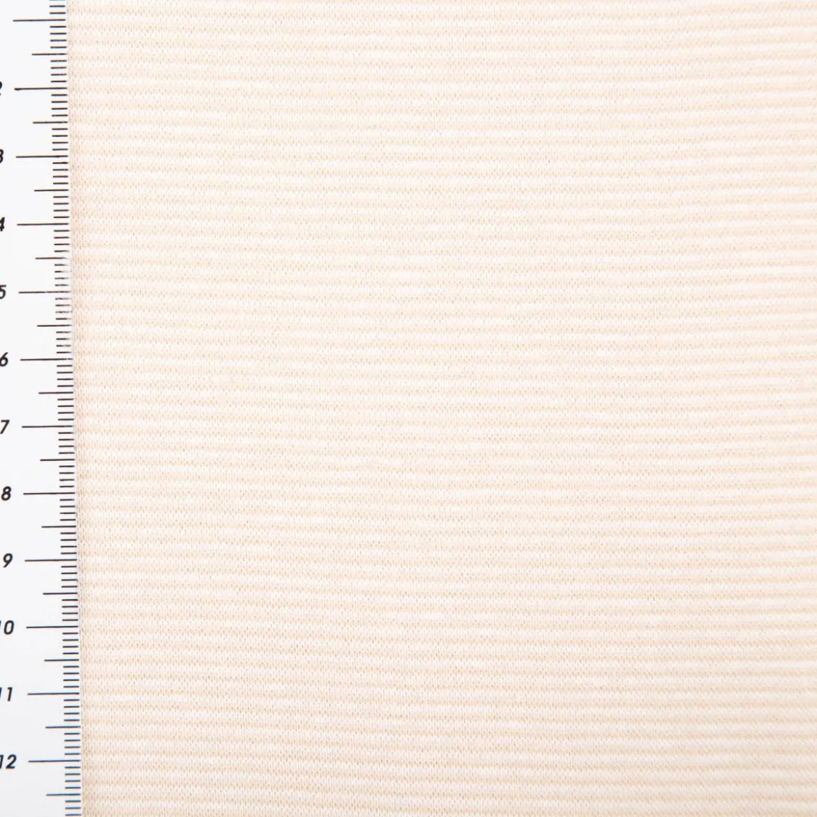 Bündchenstoff Baumwolle Yarn Dyed Streifen fein weiß beige 35cm Breite