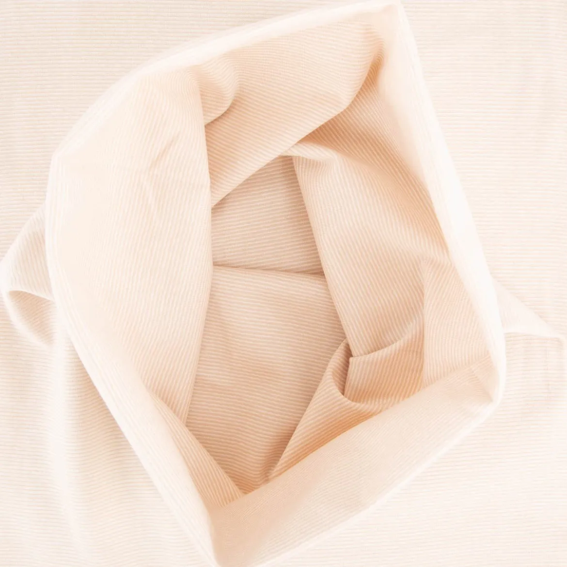 Bündchenstoff Baumwolle Yarn Dyed Streifen fein weiß beige 35cm Breite