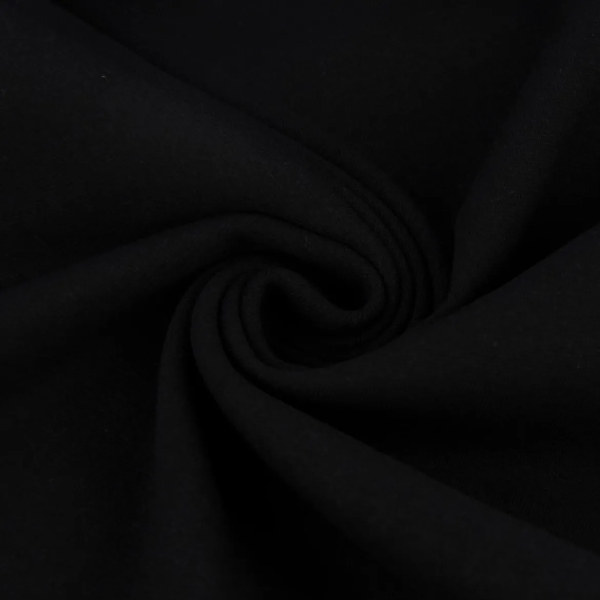 Bündchenstoff Schlauchware Organic Bio fein einfarbig Schwarz 35cm Breite