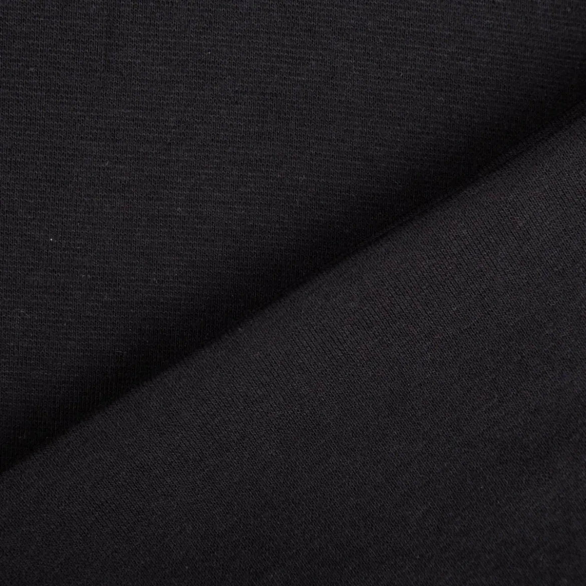 Bündchenstoff Schlauchware Organic Bio fein einfarbig Schwarz 35cm Breite