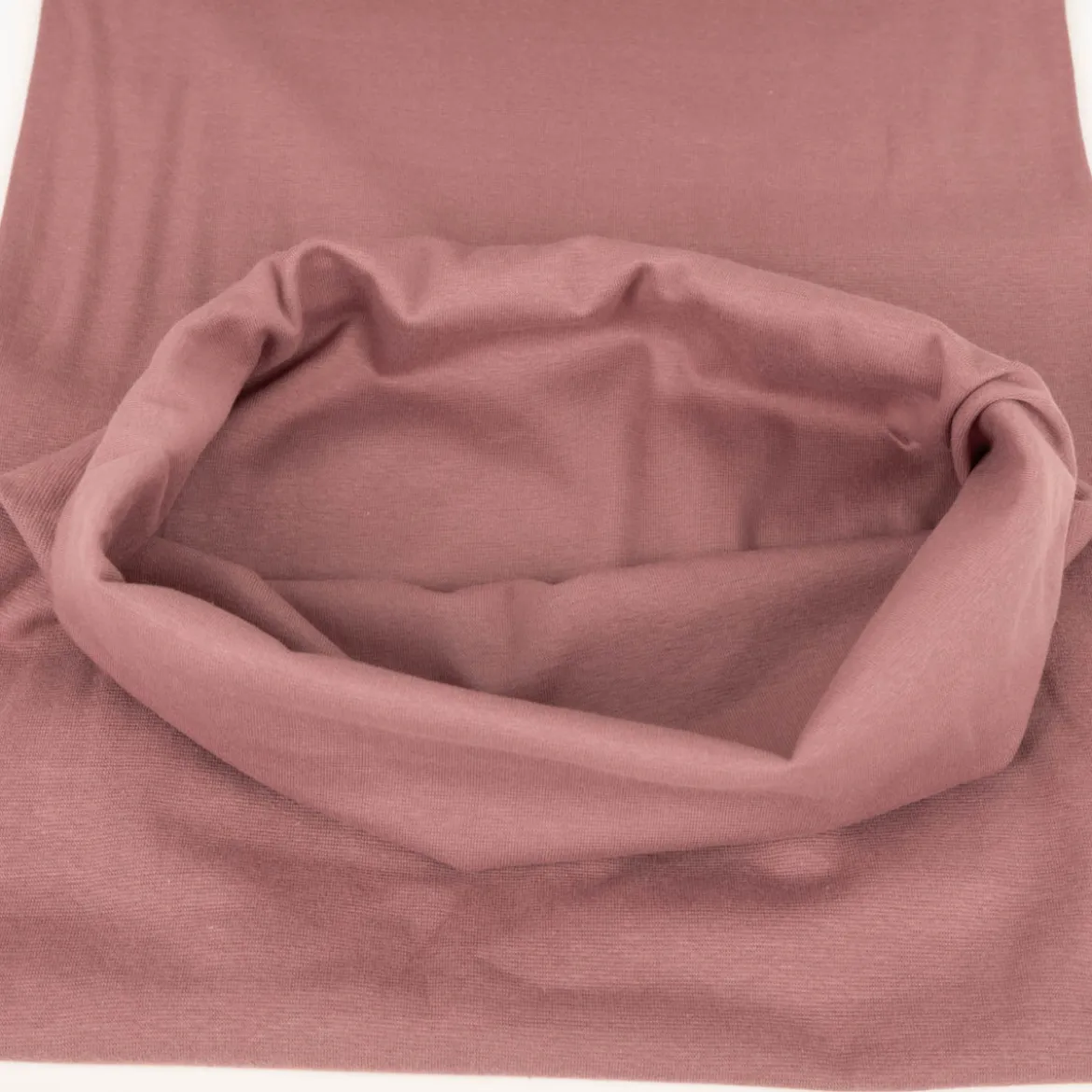 Bündchenstoff Strickschlauch Baumwolle uni mauve 35cm Breite