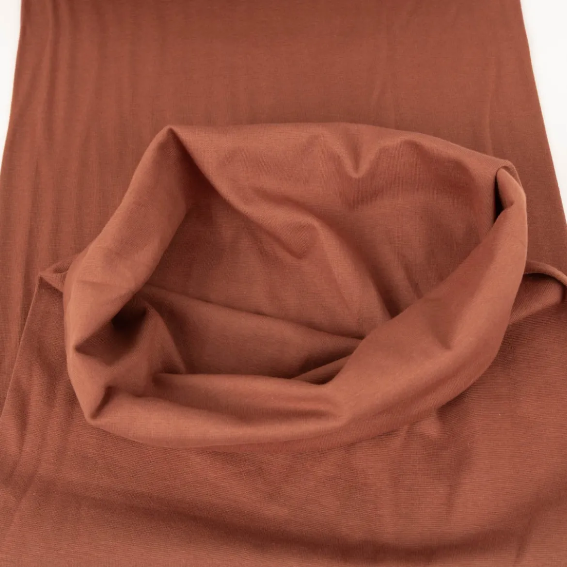 Bündchenstoff Strickschlauch Baumwolle uni rost 35cm Breite