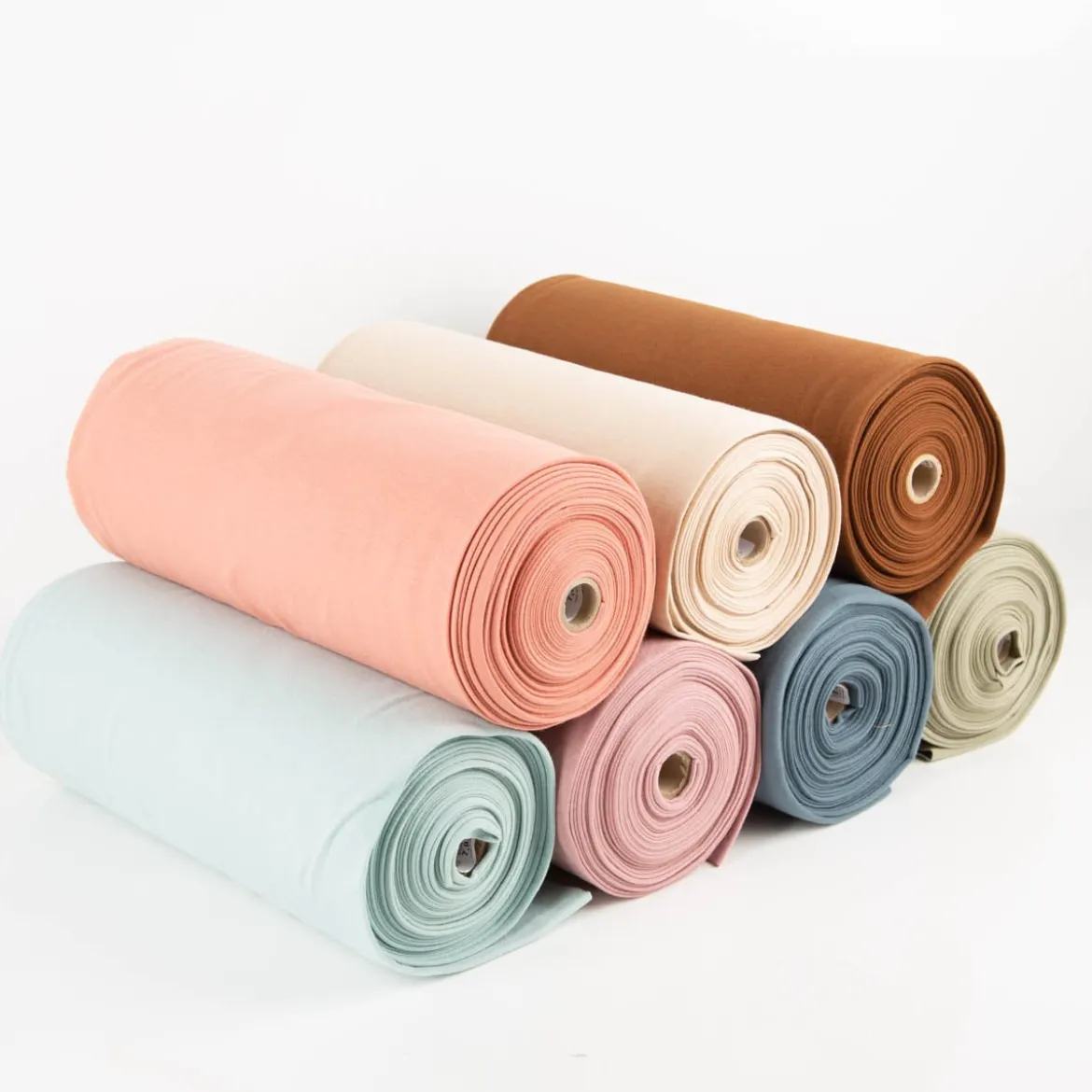 Bündchenstoff Strickschlauch Baumwolle uni beige 35cm Breite