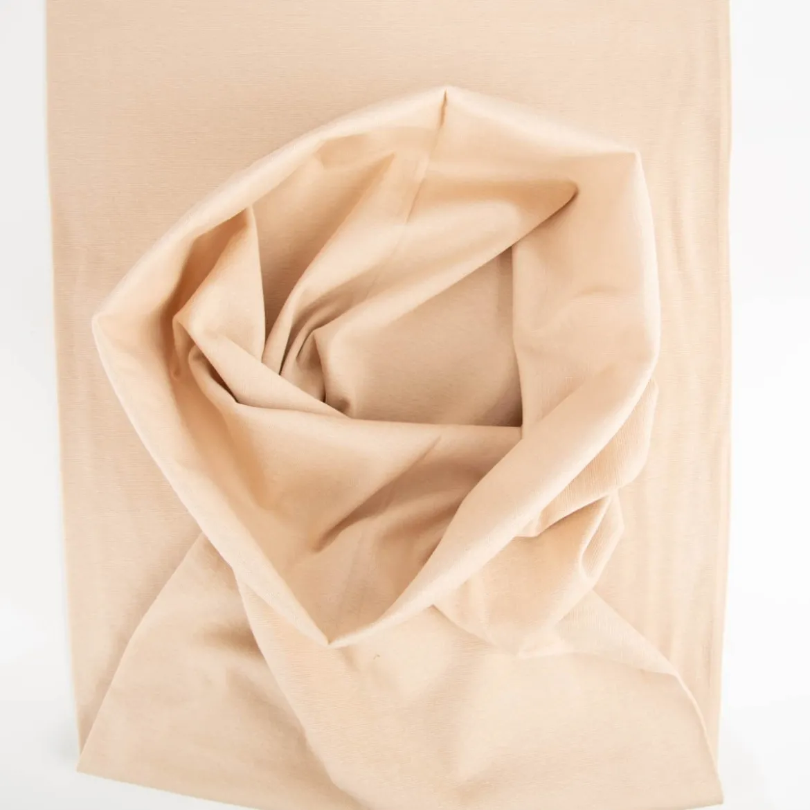 Bündchenstoff Strickschlauch Baumwolle uni beige 35cm Breite